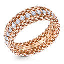 Кольцо из серебра с позолотой, фианитом