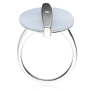 Кольцо из серебра с перламутром, фианитом