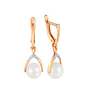 Серьги с английским замком из красного золота