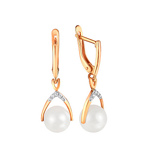 Серьги с английским замком из красного золота