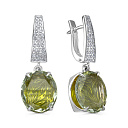 Серьги с английским замком из белого золота с бриллиантами