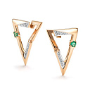 Серьги с английским замком из красного золота с бриллиантами