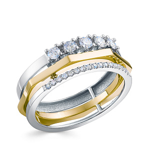 Кольцо из желтого золота с бриллиантами