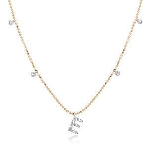 Колье из комбинированного золота с бриллиантом