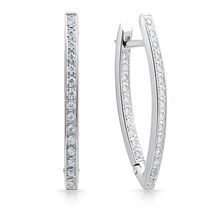 Серьги из серебра с фианитом