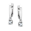 Серьги с английским замком из белого золота с бриллиантами