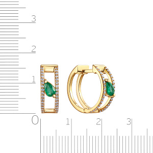 Серьги из желтого золота с бриллиантами