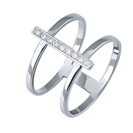 Кольцо из белого золота с бриллиантами