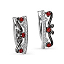 Серьги с английским замком из серебра с корундами