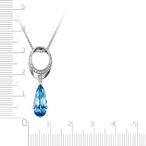 Колье из белого золота с бриллиантами, топазом