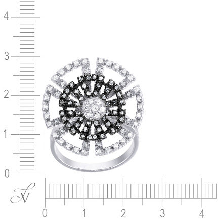 Кольцо из комбинированного золота с бриллиантами