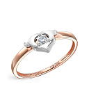 Кольцо из красного золота с бриллиантом