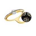 Кольцо из желтого золота с эмалью