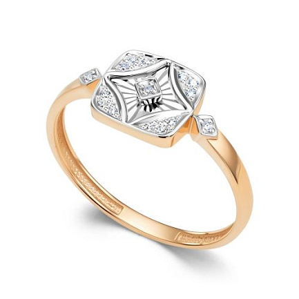 Кольцо из красного золота с бриллиантами