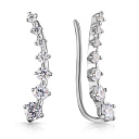 Серьги из серебра с фианитом