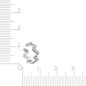 Серьга одиночная из серебра с фианитом