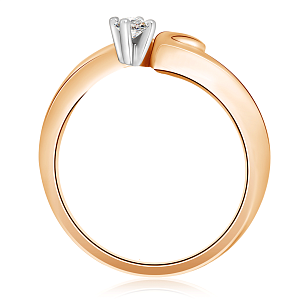 Кольцо из комбинированного золота с бриллиантом