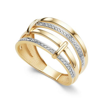 Кольцо из желтого золота с бриллиантами