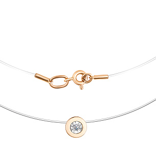 Колье из красного золота с бриллиантом