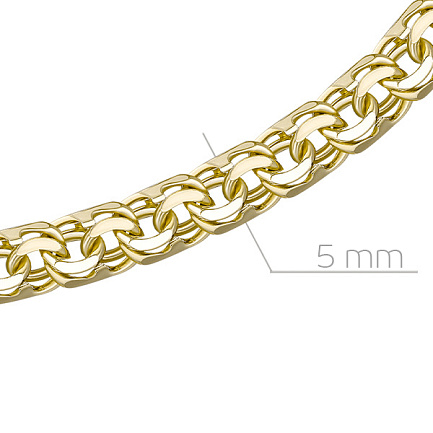 Браслет ручной работы из желтого золота, плетение бисмарк