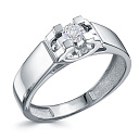 Кольцо из белого золота с бриллиантом