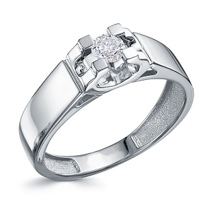 Кольцо из белого золота с бриллиантом
