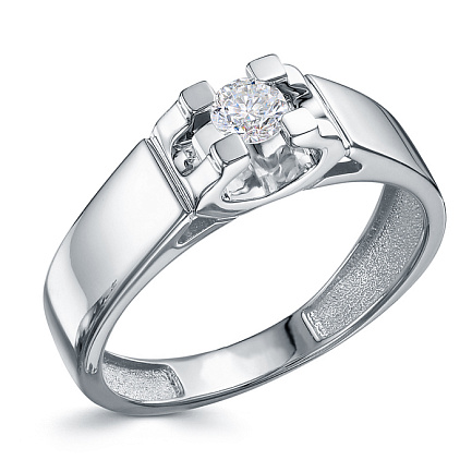 Кольцо из белого золота с бриллиантом