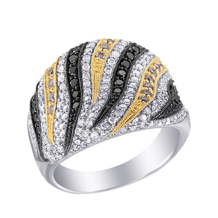 Кольцо из белого золота с бриллиантами