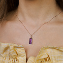 Подвеска из желтого золота с аметистом, бриллиантами