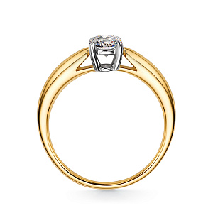 Кольцо из желтого золота с бриллиантом