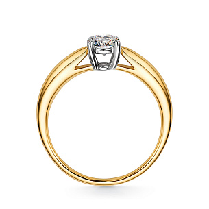 Кольцо из желтого золота с бриллиантом