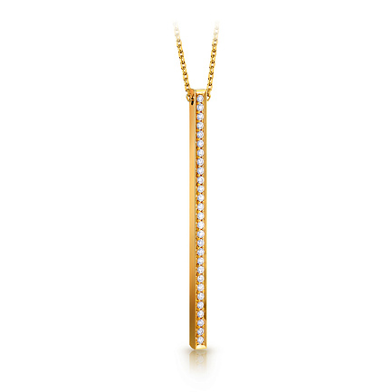 Колье из желтого золота с бриллиантами, плетение якорное