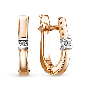 Серьги из красного золота с бриллиантами