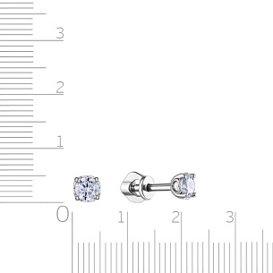 Серьги Пусеты из серебра с фианитом