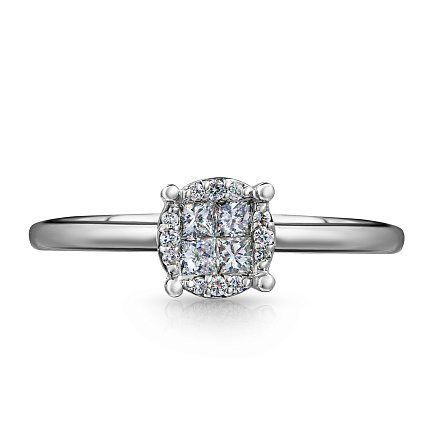 Кольцо из белого золота с бриллиантами