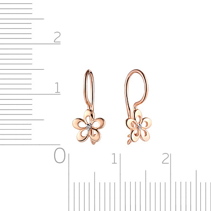 Серьги из красного золота с бриллиантами