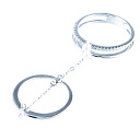 Кольцо из серебра с жемчугом, фианитом