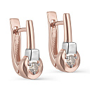 Серьги с английским замком из красного золота с бриллиантами