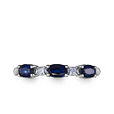 Кольцо из белого золота с бриллиантами, сапфирами