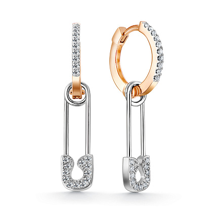 Серьги из красного золота с бриллиантами