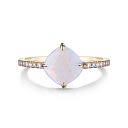 Кольцо из желтого золота с бриллиантами, опалом