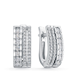 Серьги с английским замком из желтого золота