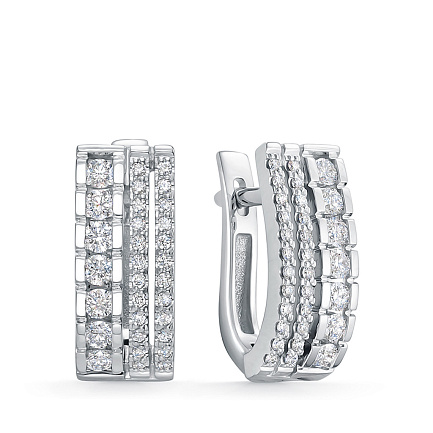 Серьги с английским замком из желтого золота