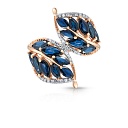 Кольцо из красного золота с бриллиантами, сапфирами