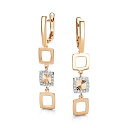 Серьги с английским замком из красного золота с бриллиантами