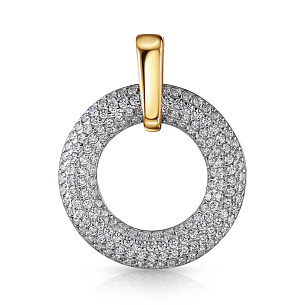 Подвеска из желтого золота с фианитом