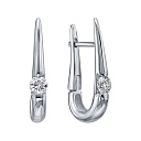 Серьги с английским замком из белого золота с бриллиантами