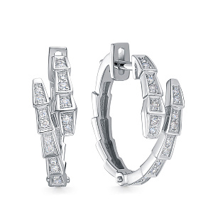 Серьги из белого золота с бриллиантами