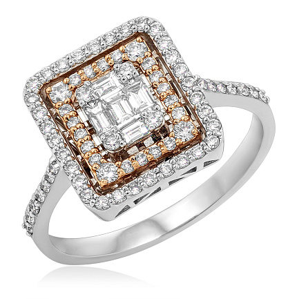 Кольцо из белого золота с бриллиантами