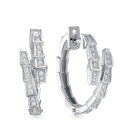 Серьги из белого золота с бриллиантами